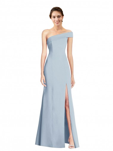 Cheap Light Sky Blue Trumpet Off the Shoulder Long Formal Dresses UK