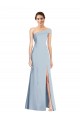 Light Sky Blue Trumpet Off the Shoulder Long Formal Dresses