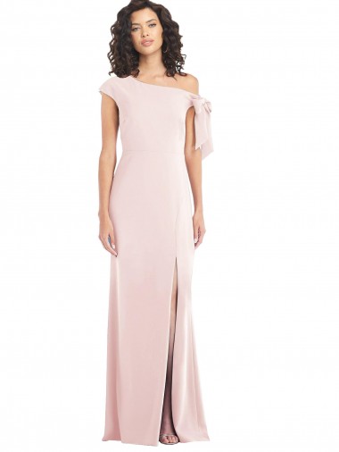 Cheap Pink Trumpet Off the Shoulder Long Formal Dress UK