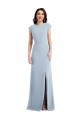 Open Back Light Sky Blue Trumpet Long Formal Dress