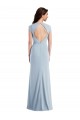 Open Back Light Sky Blue Trumpet Long Formal Dress
