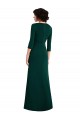 V-Back Dark Green Trumpet V-Neck Long Sleeves Long Formal Dress