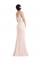 V-Back Pink Trumpet V-Neck Long Formal Dress