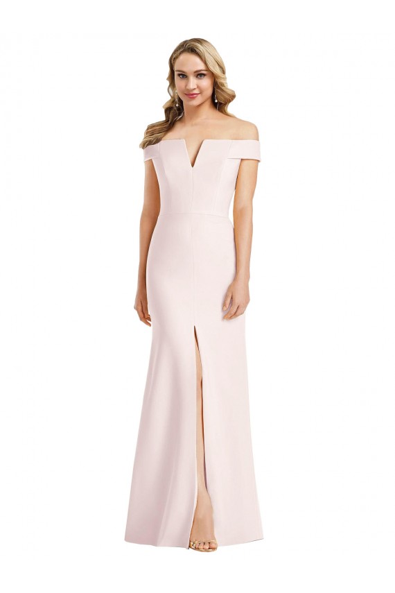 Pink Trumpet V-Neck Long Formal Dress