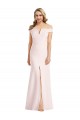 Pink Trumpet V-Neck Long Formal Dress