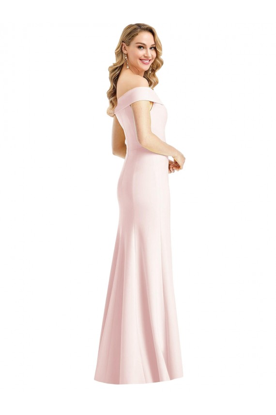 Pink Trumpet V-Neck Long Formal Dress