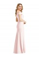 Pink Trumpet V-Neck Long Formal Dress